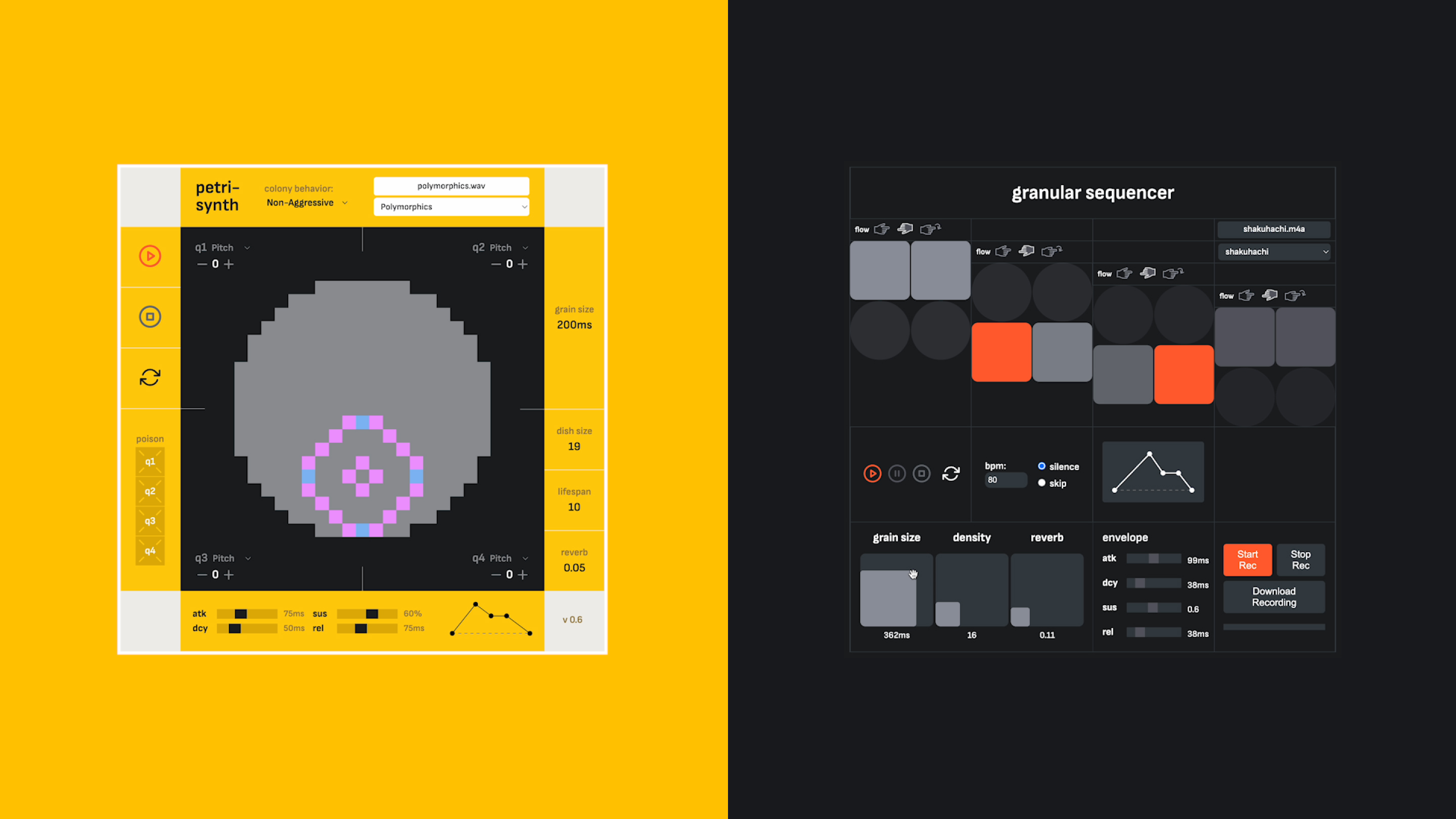 Granular Synths Side by Side View
