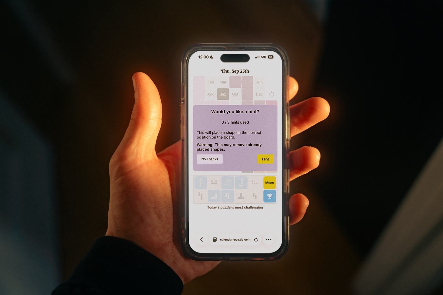 Calendar puzzle pieces